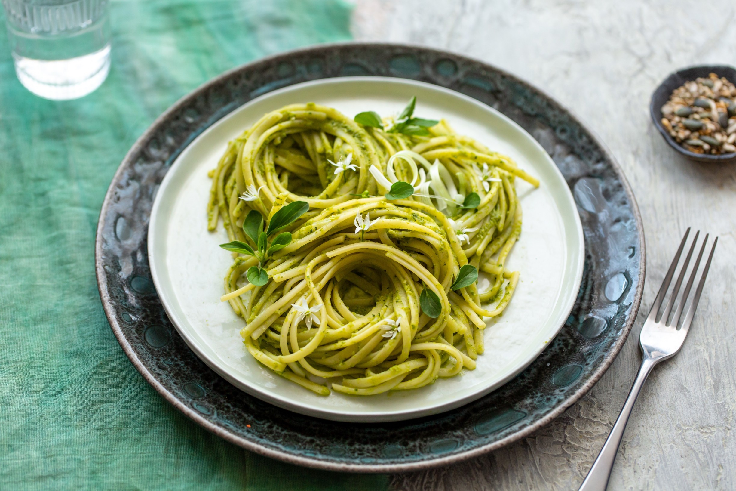 Watercress, Pea & Spring Onion Linguine | Living North